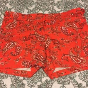 Orange paisley midi shorts